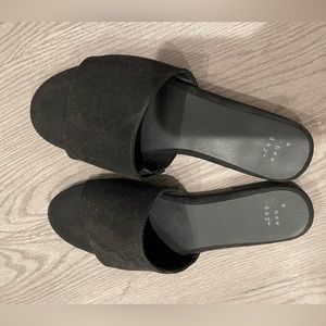 A New Day Black Sandals/Slides - size 7.5